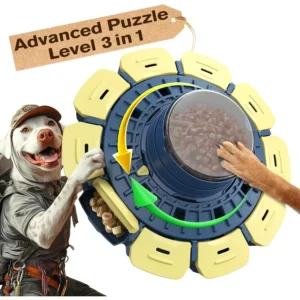 Dog Puzzle Toy – 3-Level Interactive Paw-Activated Feeder